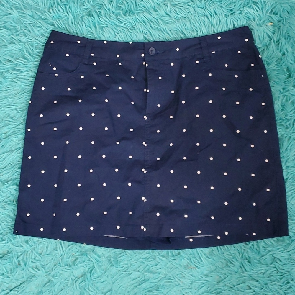 St. John's Bay Navy Polk-a-dot Skort NWT